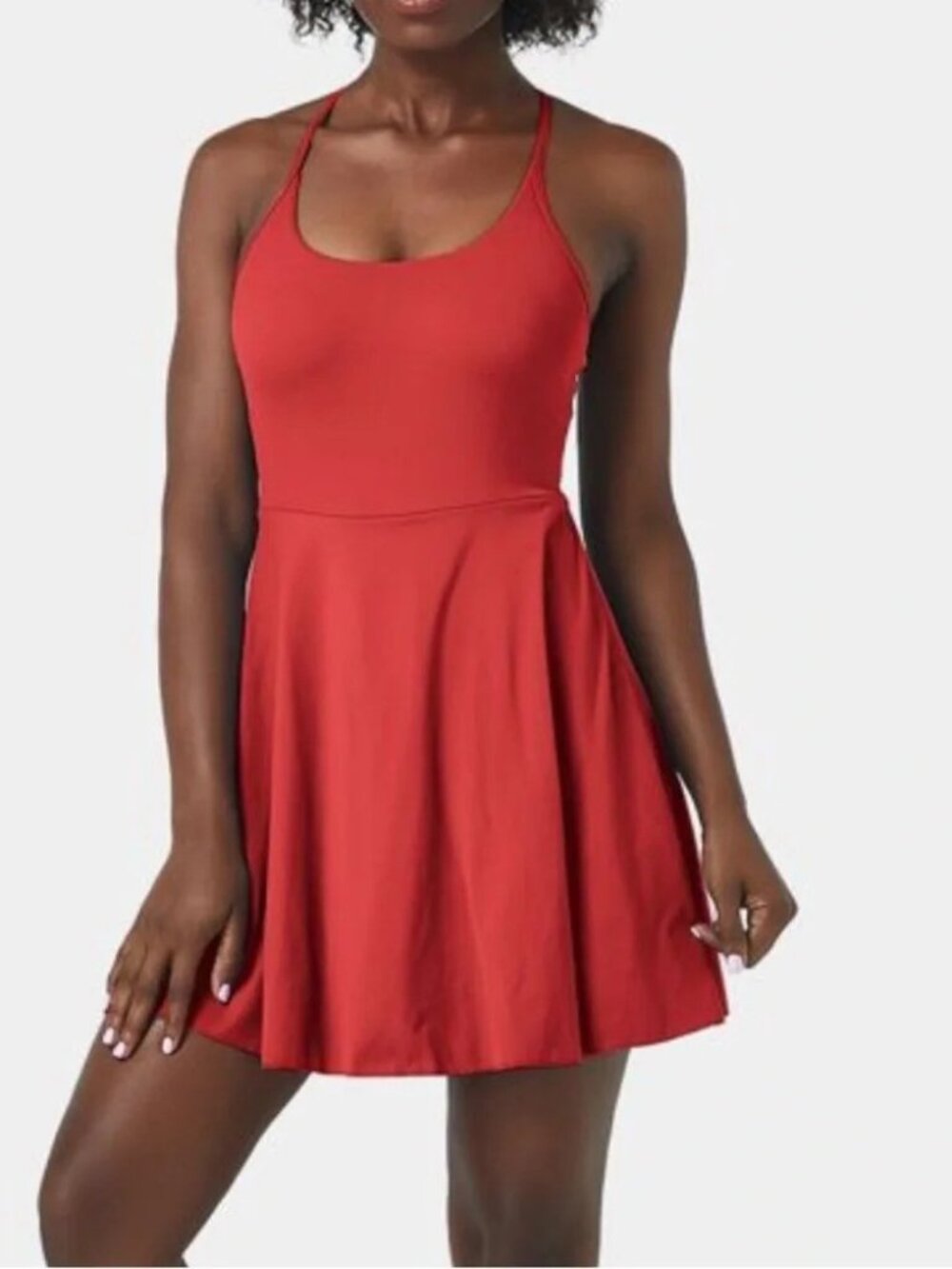 Halara Medium Cloudful Red 2-in-1 Easy Peezy Dress Built-In Shorts 50% off